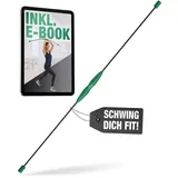 NAJATO Sports Schwingstab – Swingstick inkl. E-Book (PDF Datei) – Wackelstab mit verstellbaren Gewichten – Für Physiotherapie & Fitness (Schwarz - Grün)