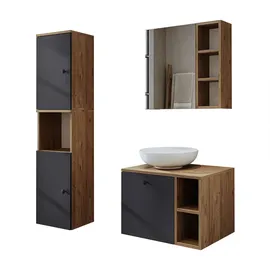 roomart Lotus 4-tlg. Anthrazit-Eiche