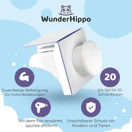 wunderhippo Magnetische Kindersicherungen 20 Schlösser+4 Schlüssel, weiß