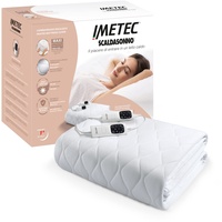 Imetec Scaldasonno Adapto Maxi, Doppelbett-Spannwärmeunterbett, 195x165 cm, geringer Verbrauch, schnelle Erwärmung, individuelle Temperatur, hypoallergenes gestepptes Gewebe, Doppelsteuerung, 6 Temp