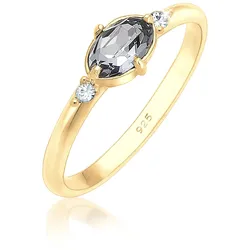 Verlobungsring »Bandring Kristalle 925 Silber«, 11171368-52 Gold + grau