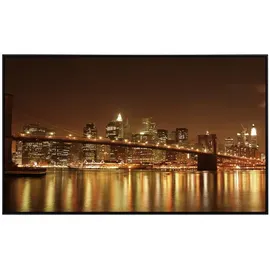 Papermoon Infrarotheizung Brooklyn Bridge bei Nacht 600 W bunt