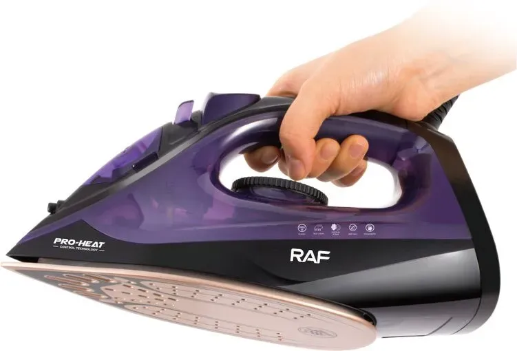 RAF 1600 W Elektrisches Dampfbügeleisen, Keramiksohle mit Dampfstoß, Selbstreinigungsfunktion, Vertikaldampf, 210 ml Wassertank, für den Heim- und Profi-Einsatz