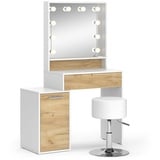 Vicco Schminktisch Altea 95 cm mit LED Beleuchtung und Hocker