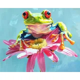 TISHIRON Frosch Malen nach Zahlen Erwachsene, Süßer Frosch Malen nach Zahlen, Malen nach Zahlen de Pinsel und Acrylfarbe, 16X20 Inch Pflanzen Flammen Malen nach Zahlen Erwachsene Familie und Freundes