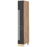 Vicco Apothekerschrank Fame-Line Anthrazit Hochglanz/Goldkraft Eiche 30 cm