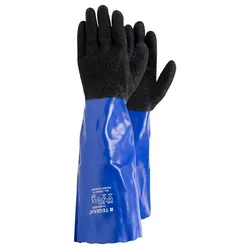 PVC Chemikalien-Schutzhandschuhe 12945 blau/schwarz - 8 (M)