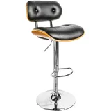 Riess Ambiente Moderner Barhocker Classico schwarz 115cm höhenverstellbar Walnuss Furnier Barstuhl Tresenstuhl Hausbar