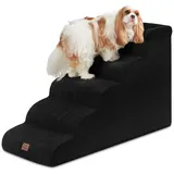 EHEYCIGA Hundetreppe für Kleine Hunde 53 cm Hoch, 5 Stufen, Schwarz