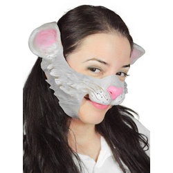 Wizardo Verkleidungsmaske Schmusekatze Maske, Eine niedliche Katzenmaske für Karneval und Verkleidungspartys weiß