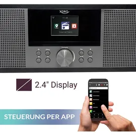 Xoro HMT 600 V2 - Netzwerk-Audioplayer / CD-Player / Radiotuner / DAB-Radiotuner - Grau