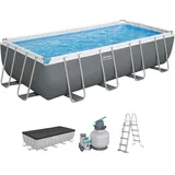 BESTWAY Power Steel Frame Pool Set 549 x 274 x 122 cm inkl. Sandfilteranlage