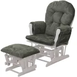 MCW Relaxsessel MCW-C76 Chenille 465 g/m2 75 x 100 x 80 cm Grün mit Hocker
