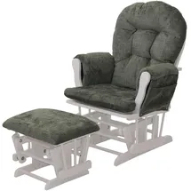 MCW Relaxsessel MCW-C76 Chenille 465 g/m2 75 x 100 x 80 cm Grün mit Hocker