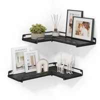 VASAGLE Eckregal 2er Set L-förmig Industrie-Design  schwarz