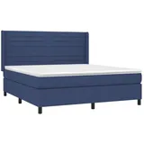 vidaXL Boxspringbett mit Matratze Blau 180x200 cm Stoff