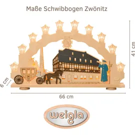 Weigla 3D-Schwibbogen Nachtwächter Zwönitz Pferdekutsche