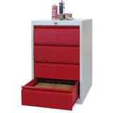 PAVOY Schubladenschrank, Höhe 800 mm, Schubladen 4x175 mm, Breite 500 mm, reinweiß, reinweiß