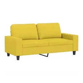 vidaXL 2-tlg. Sofagarnitur Hellgelb Stoff