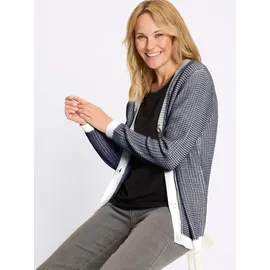 Sieh an! Strickjacke in Dunkelblau-Ecru-gemustert 52