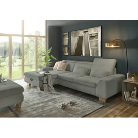 Set One by Musterring Ecksofa »SO 3400 Sitzhöhe 47cm oder 49cm, Sitztiefe verstellbar, B/T: 307/195cm« whlw. mit Funktion, Kaltschaum, in Cord, lind, Sitzhöhe 47