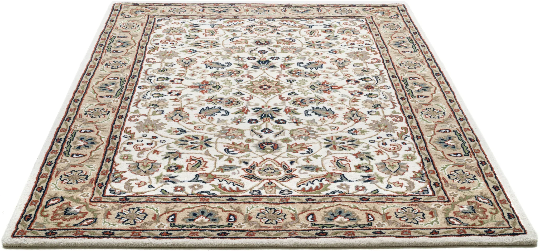 Wollteppich THEKO "Royal Orient Isfahan" Teppiche Gr. B: 70cm, 14mm, L: 140cm, beige handgetuftet, Orient-Optik, reine Wolle