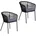 Gartenstuhl Lounge Stuhl 2er Set Gartensessel 56 x 76 x 56 cm schwarz