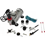 vidaXL Airbrush Profi Komplett-set mit 2 Pistolen