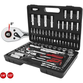 KS Tools Steckschlüssel-Satz 1/4"+1/2" CHROMEplus 96-tlg.