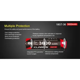 Klarus 18GT36 18650 Li-Ion Akku 3,6V 3600mAh
