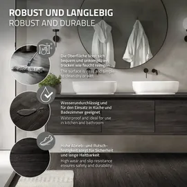 ML-Design PVC Bodenbelag Selbstklebende 2mm, 48 Dielen Eiche Dunkelgrau Holzoptik, rutschfest, wasserfest, Einfache Verlegung