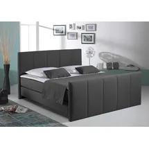 Home Affaire Boxspringbett HOME AFFAIRE "Portland", grau (anthrazit), B:108cm L:216cm, Strukturstoff-Bezug (100% Polyester), , Komplettbetten, Boxspringbett, in 3 Breiten, 3 Matratzenarten und 2 Härtegraden, incl. Topper