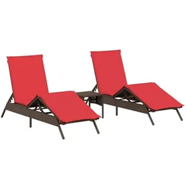 vidaXL Sonnenliege 200 x 58 x 25 cm Braun