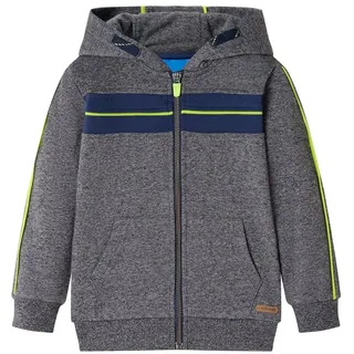 vidaXL Kinder-Kapuzenpullover mit Reißverschluss Dunkelblau Melange 104