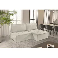 Fun Möbel Ecksofa Schlafsofa AMALIA Stoff Raven, Rundumbezug, inkl. Bettkasten beige