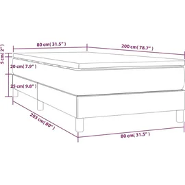 vidaXL Boxspringbett 80 x 200 cm Weiß