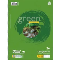 Ursus Ursus® Collegeblock green Lineatur 26 kariert DIN A4 Außenrand, 1 Block