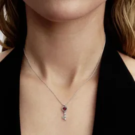 Pandora Timeless Erhabenes Herz Collier-Halskette rot / Silber