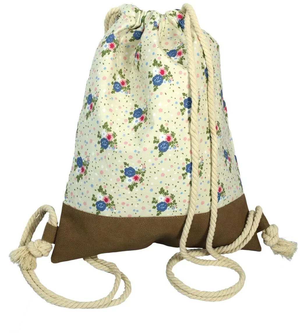 Freizeit-Büdel Flowers beige 701