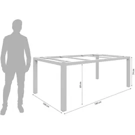 Zebra Technologies Zebra Alus Gartentisch-Gestell Aluminium Taupe