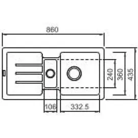 Franke Einbauspüle Strata STG 651-86 Fragranit+, Excenterventil Black Matt - Schwarz