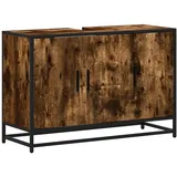 vidaXL Waschbeckenunterschrank Räuchereiche 90x33x60 cm Holzwerkstoff