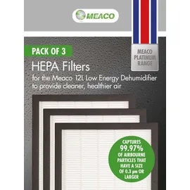 Meaco HEPA-Filterpaket für Meaco 12L Luftentfeuchter 3 Stück