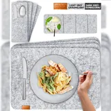 MIQIO 12 er Set Tischsets 4 Platzsets Bestecktaschen Glasuntersetzer,