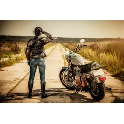 Fototapete PAPERMOON "VINTAGE MOTORRAD-AUTOS AUTO ABSTRAKT DESIGN WANDTAPETE", bunt, B:3,50m L:2,60m, Vlies, Tapeten