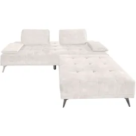 KAWOLA Sofa WIOLO Schlafsofa Daybed mit Hocker velvet