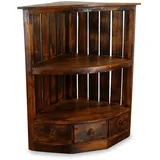 livasia Standregal Holz – 40x40x70cm – Eckregal, vielseitiges Bücherregal aus Bali, für Küche, Bad, Wohnzimmer – Nachhaltiges Albiziaholz, hochwertige Qualität, handgefertigt (Braun)