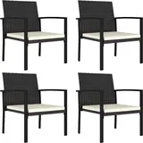 vidaXL Gartenstuhl 58,5 x 68,5 x 37 cm schwarz 4 St.