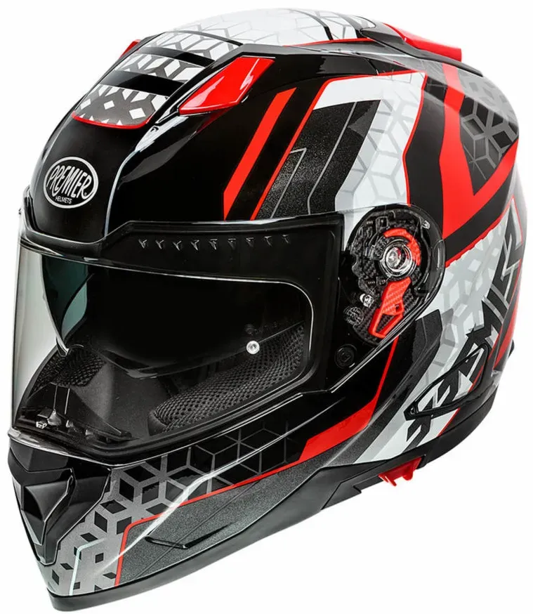 Premier Vyrus EM 92 Helm, zwart-wit-rood, XS Voorman