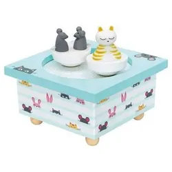 TROUSSELIER 6295011 Spieluhr mit tanzenden Katze und Maus, magnetisch